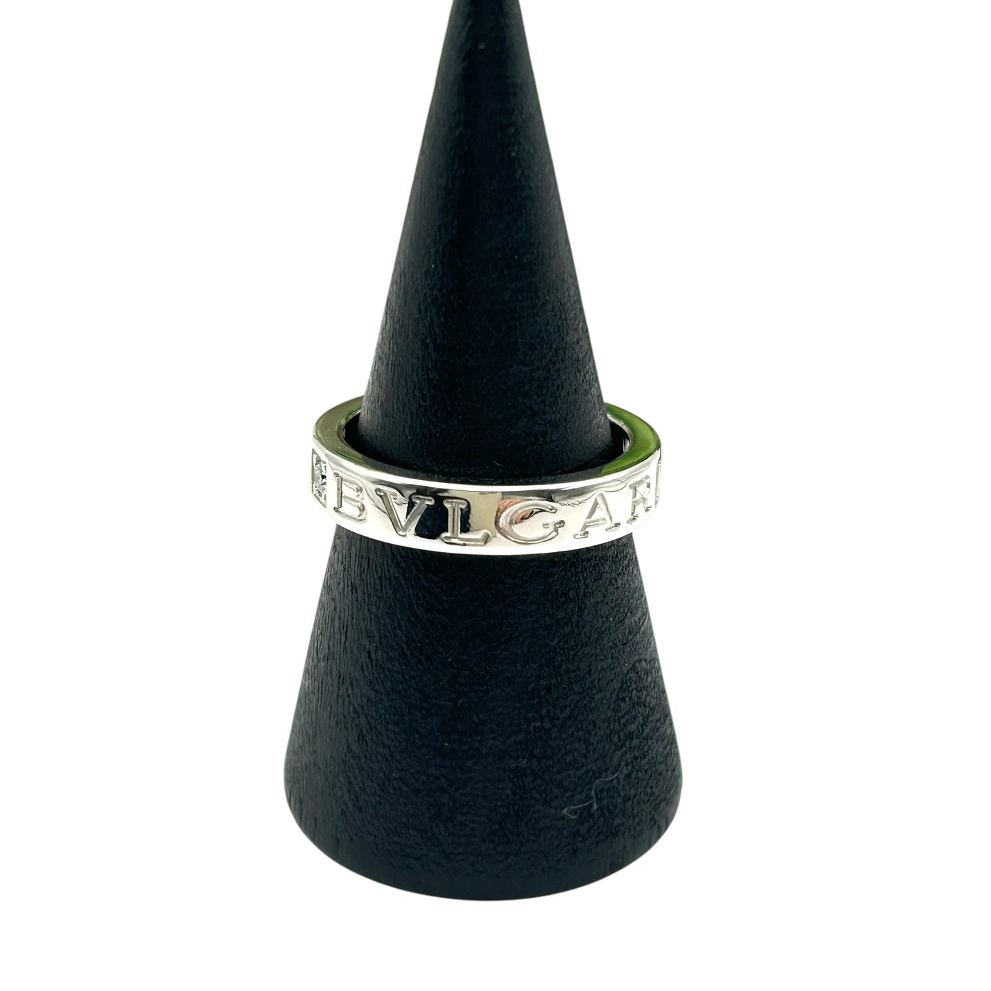 BVLGARI BB Double Logo 1PD Diamond Ring Jewelry - 18K White Gold