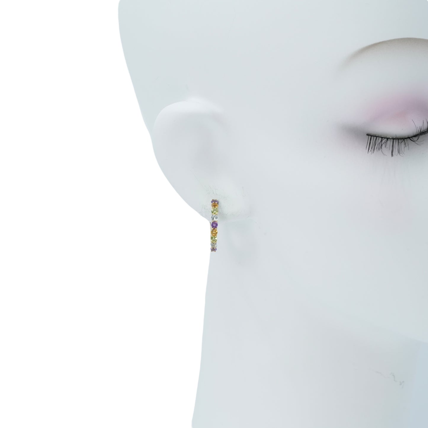 Rainbow Gemstone 1.500ct Earrings - 18KYG