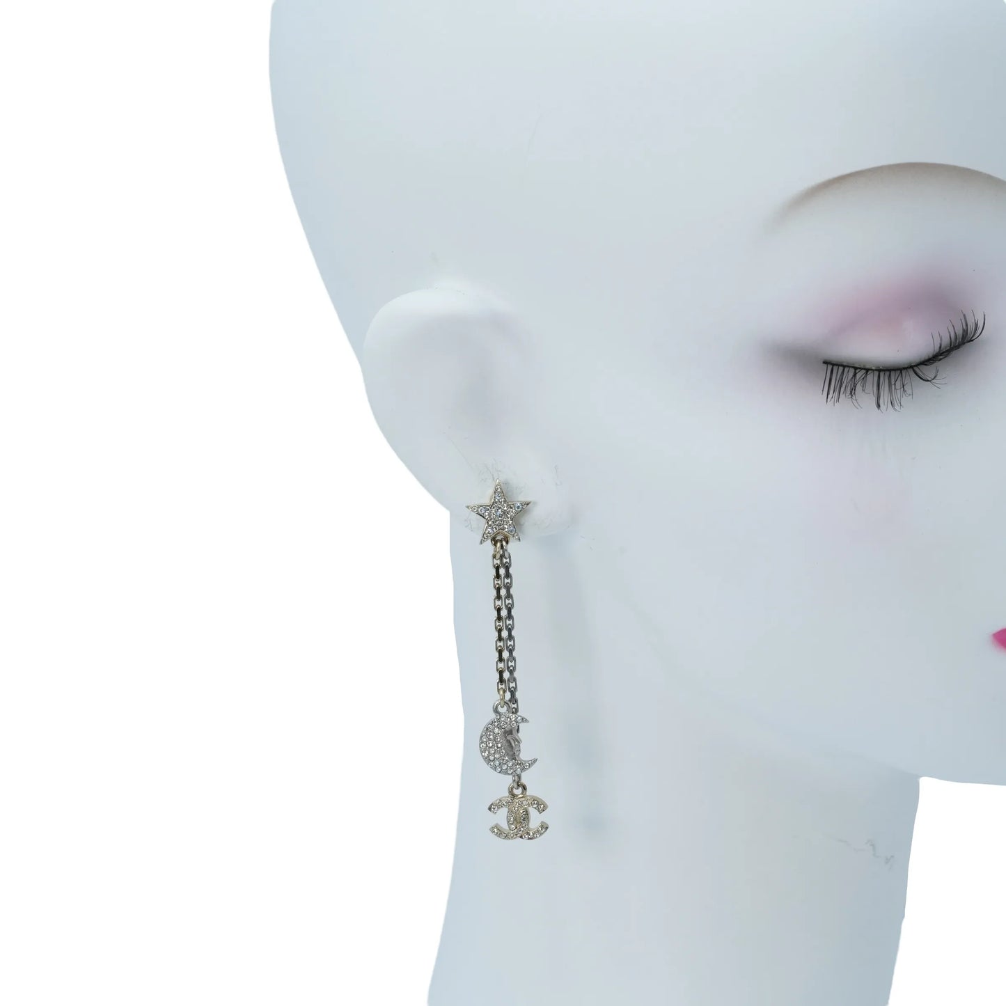 CHANEL Coco Mark Star Moon Earrings - Metal