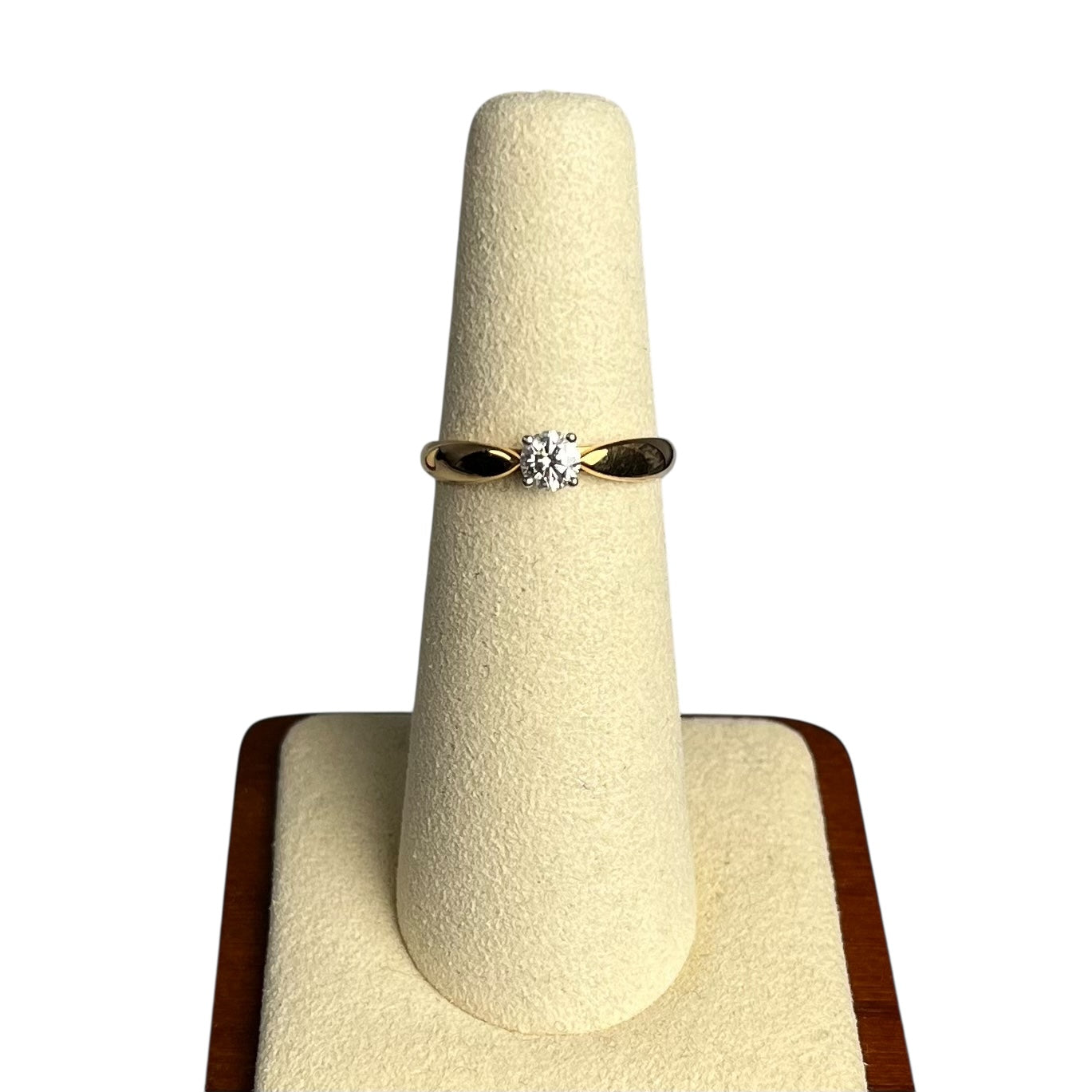 Tiffany Solitaire Diamond Ring Jewelry - 18KYG Pt950