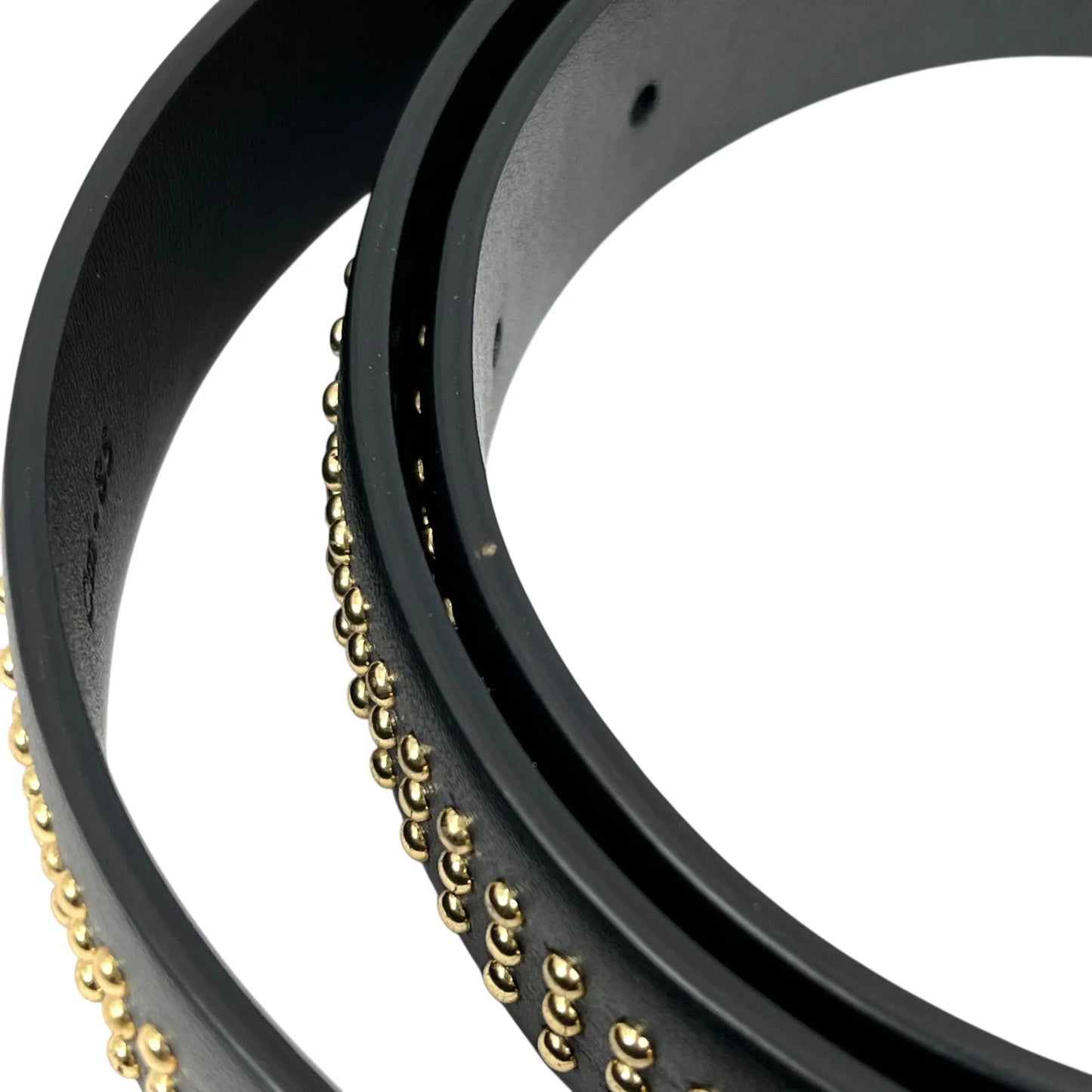 Ferragamo Gancini Studded Leather Belt - Black