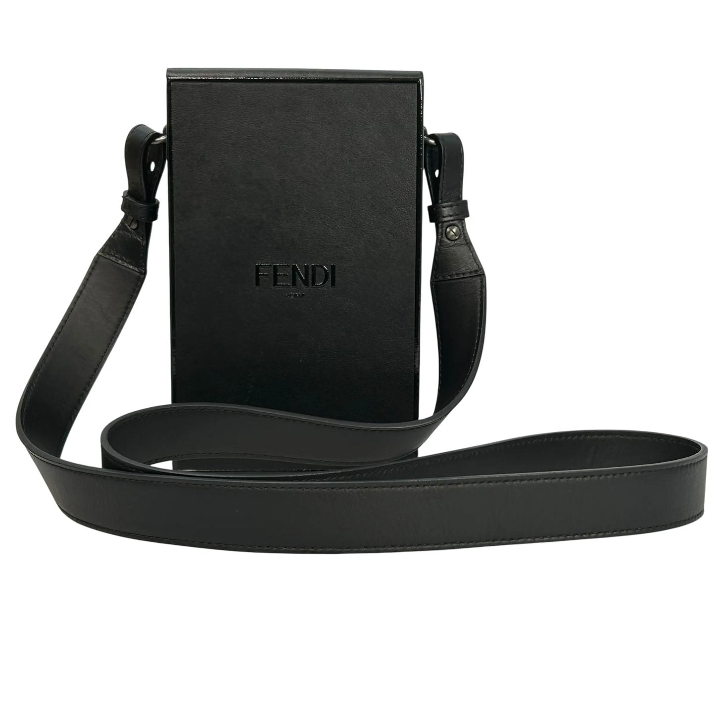 Fendi Roma Vertical Box Shoulder Bag - Black
