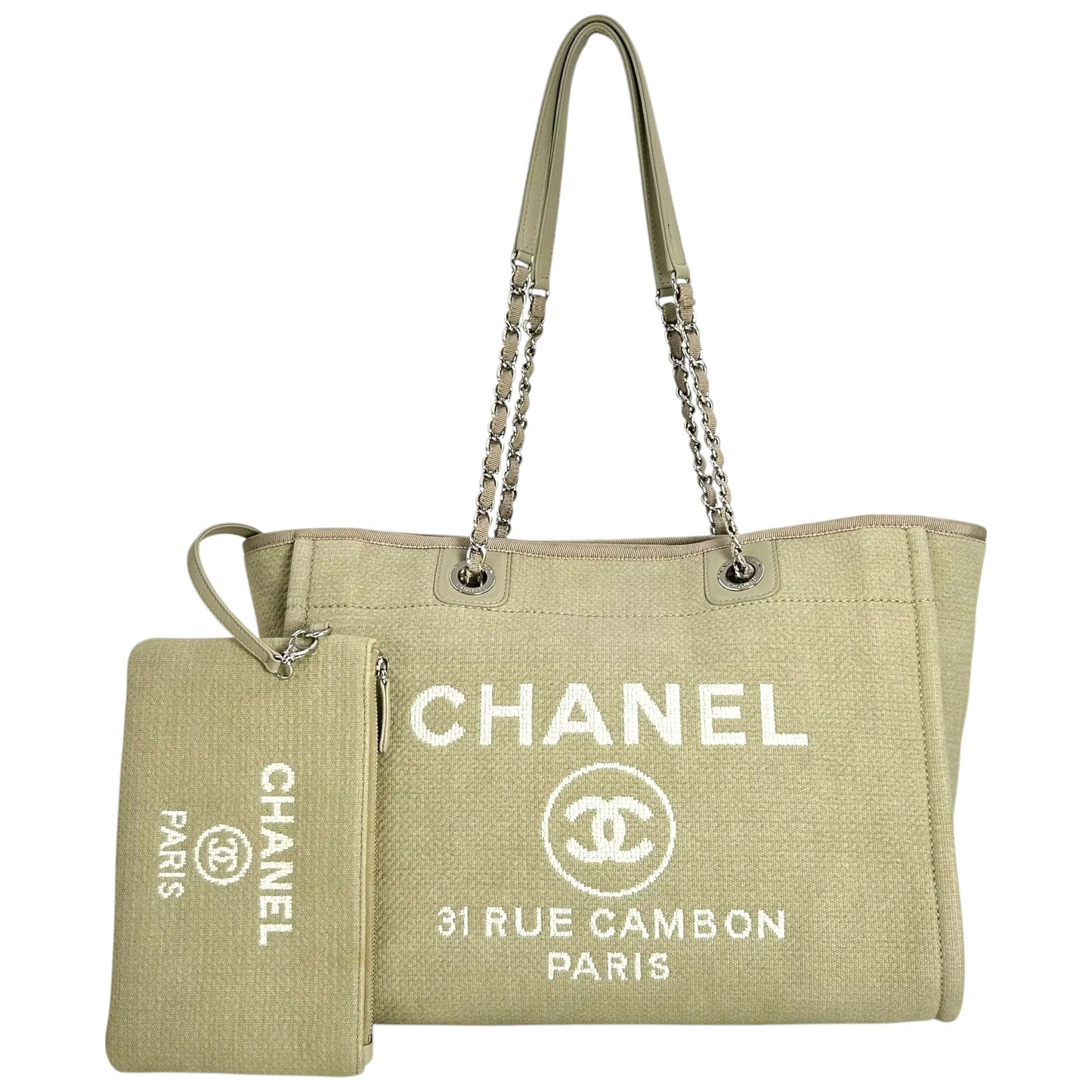 CHANEL ドーヴィル トートバッグ - クリーム ベージュ