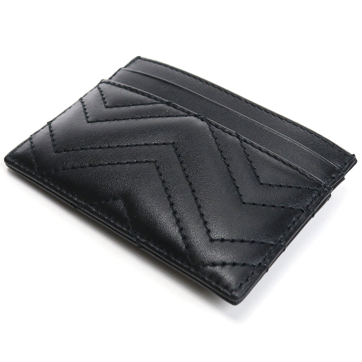 GUCCI GG Marmont Leather Card Case - Black