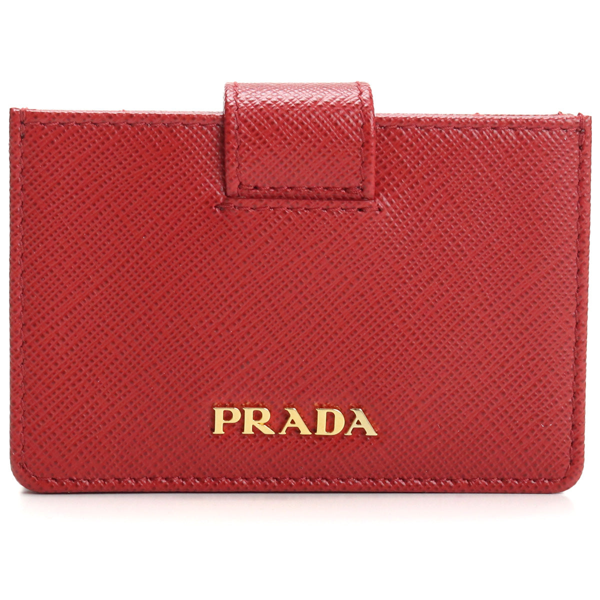 PRADA Saffiano Leather Card Case - Red