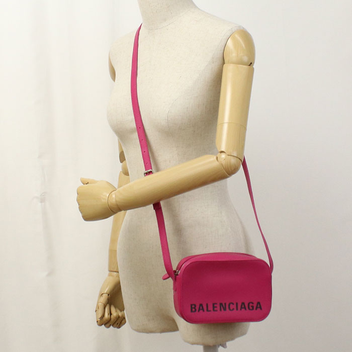 BALENCIAGA Ville Camera Bag Leather Shoulder Bag - Pink