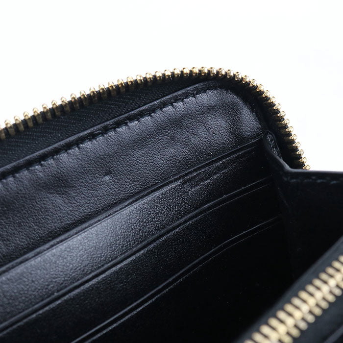 BOTTEGA VENETA Intrecciato Zip-Around Calf Leather Long Wallet - Black