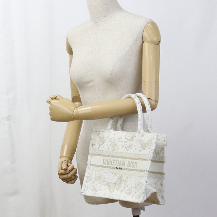 Dior ブックトート スモール ジャガード トートバッグ - ホワイト
