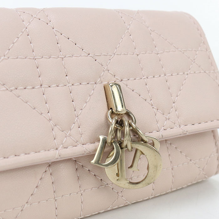 Dior My Dior Lambskin Bi-fold Compact Wallet - Pink