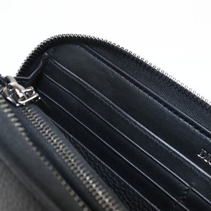 Dior CDアイコン ジップウォレット カーフスキン 長財布 ロングウォレット - ブラック