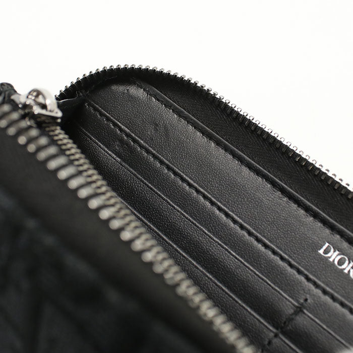 Dior ディオールオブリーク ジャカード ラウンドファスナー 長財布 ロングウォレット - ブラック