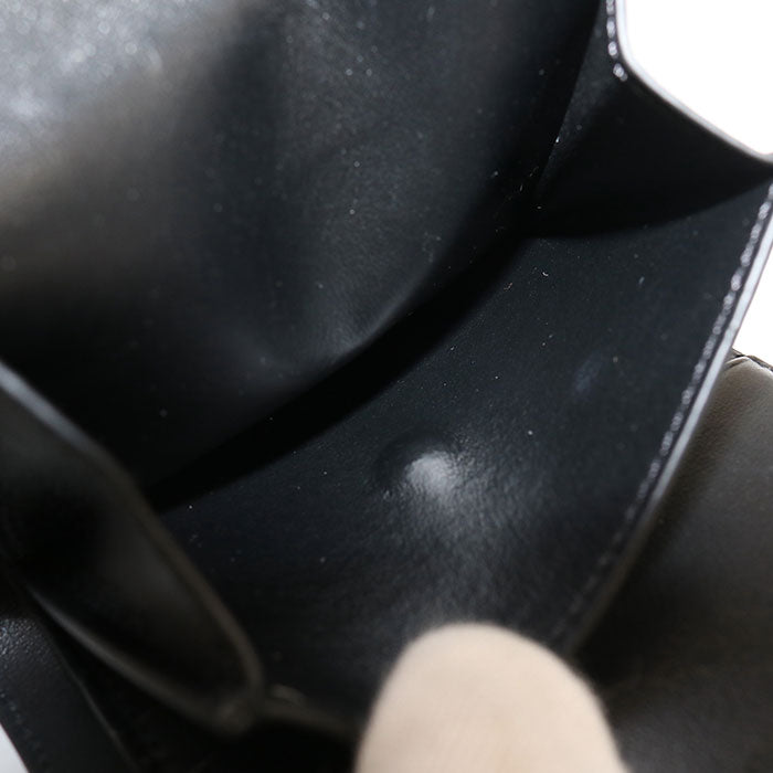 CELINE Triomphe Calfskin Tri-fold Compact Wallet - Black