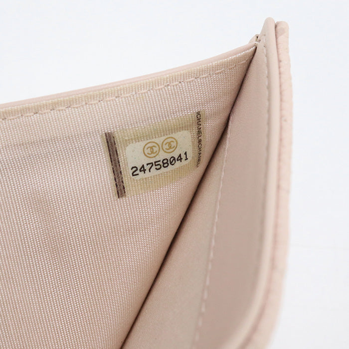 CHANEL Chevron Tri-fold Wallet, Compact Wallet, and Coin Case - Baby Pink