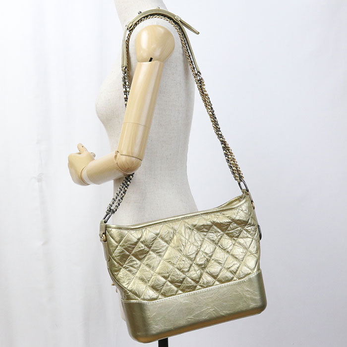 CHANEL Gabrielle de Chanel Medium Hobo Bag with Leather Chain Shoulder Bag - Gold