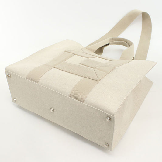 FENDI FFロゴ キャンバス トートバッグ ショルダーバッグ - ベージュ