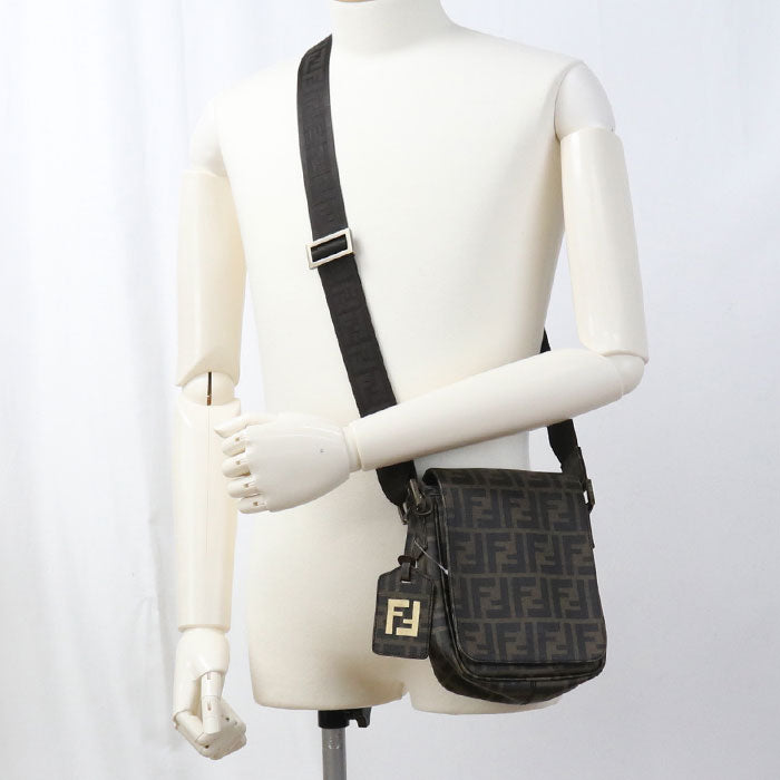 FENDI Zucca FF Messenger PVC Shoulder Bag - Brown