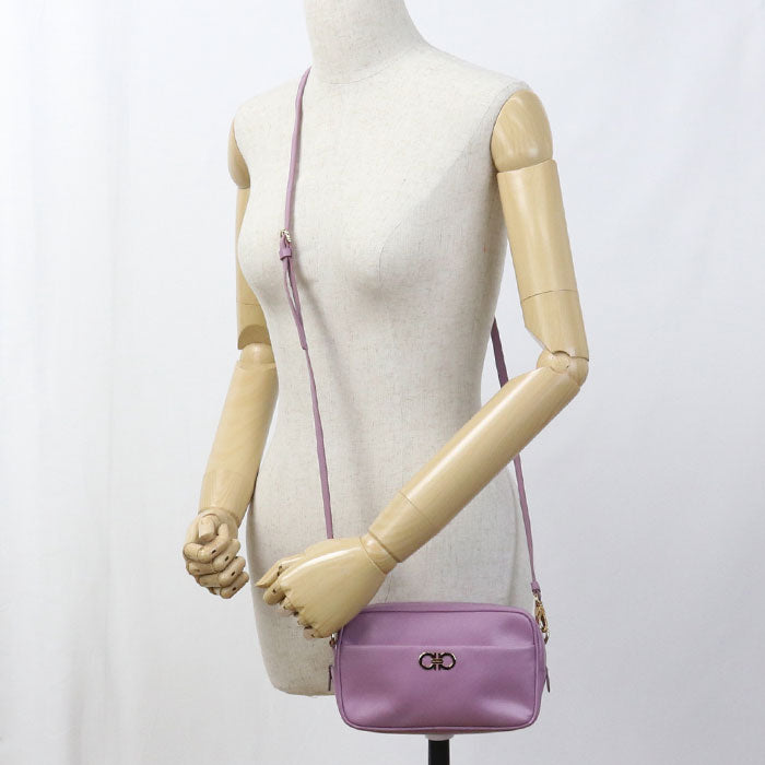 FERRAGAMO ガンチーニ カーフ ショルダーバッグ - パープル