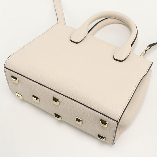 Ferragamo ステューディオ ボックス ガンチーニ カーフレザー ハンドバッグ ショルダーバッグ - ホワイト