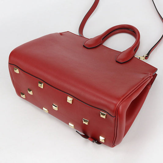 Ferragamo Gancini Studio Calfskin Tote Bag Shoulder Bag - Red