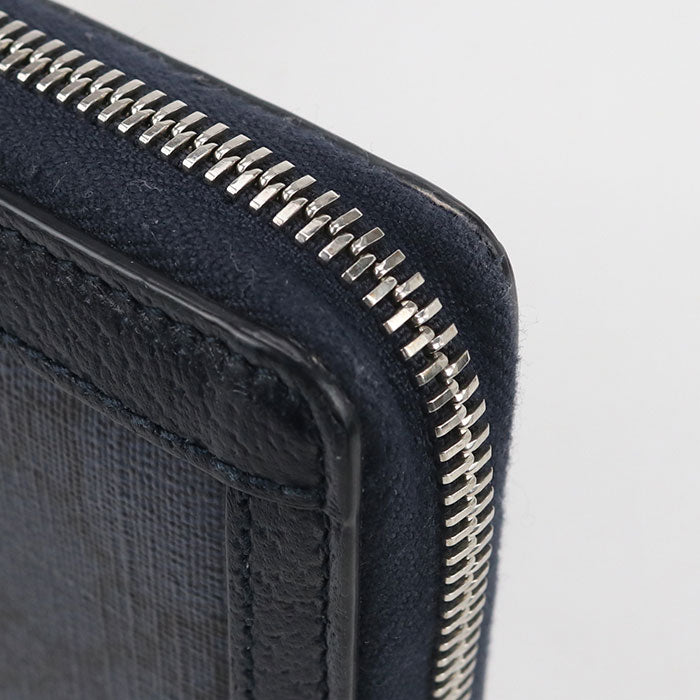 GUCCI Ophidia Zip-Around GG Supreme Canvas Long Wallet - Navy