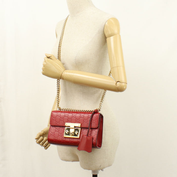 GUCCI【グッチ】 409437 チェーンショルダーバッグ グッチシマ ショルダーバッグ レザー レディース