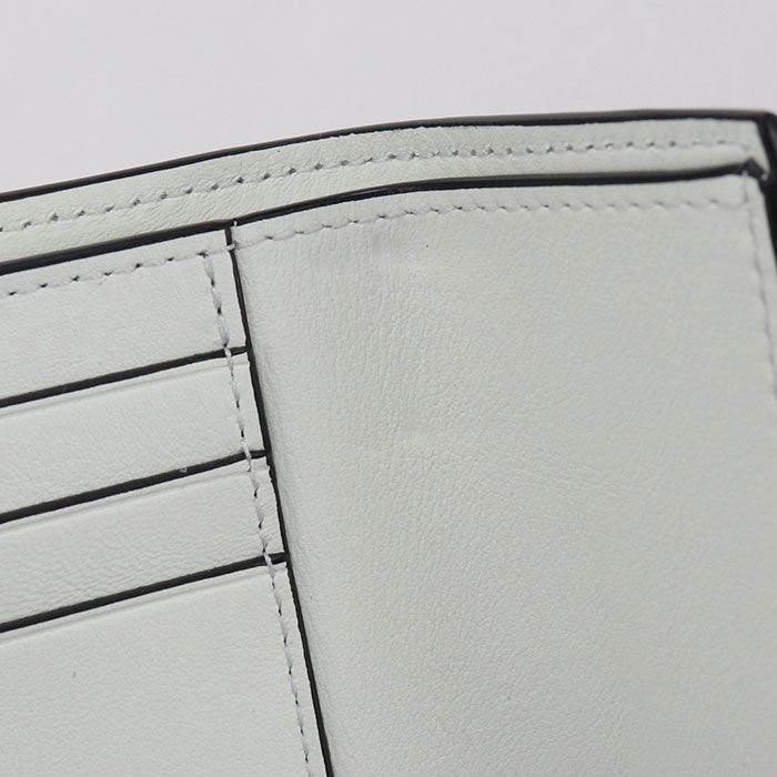 LOEWE Vertical Wallet Small Calfskin Tri-fold Compact Wallet - Green