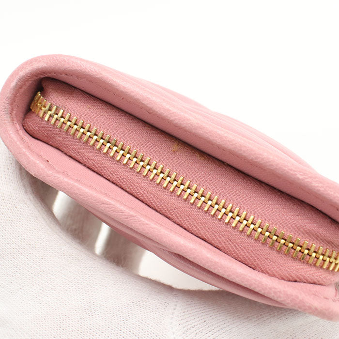 MIUMIU Matelassé Lambskin Long Wallet - Pink