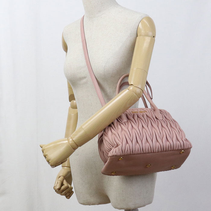 MIUMIU Matelassé Nappa Leather Handbag/Shoulder Bag - Pink