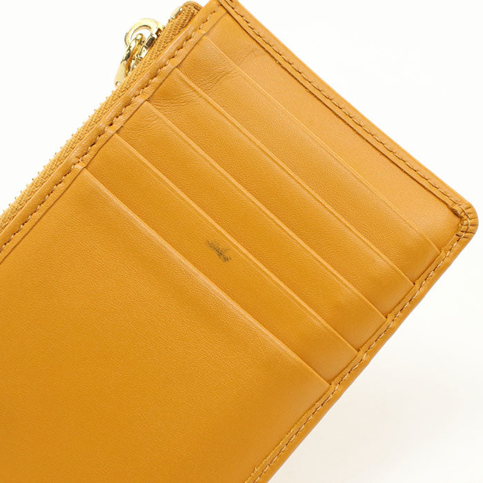 Miu Miu ラムスキン カードケース コインケース - オレンジ
