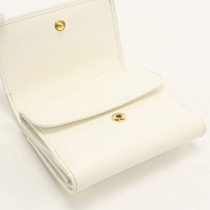 PRADA【プラダ】 1MH043 QHH F0009 サフィアーノトライアングル 財布 三つ折り財布 レザー レディース