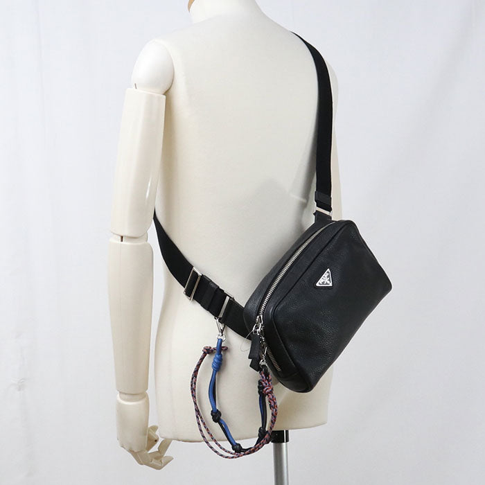 PRADA【プラダ】 2VH181 2BBE F0002 ヴィッテロダイノレザー ショルダーバッグ レザー メンズ