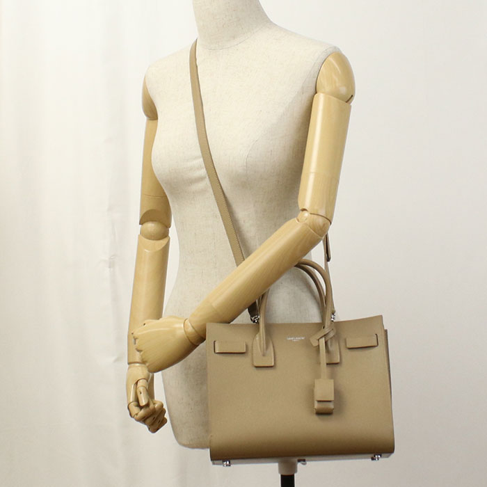 Saint Laurent Sac de Jour Baby Smooth Leather Handbag/Shoulder Bag - Beige