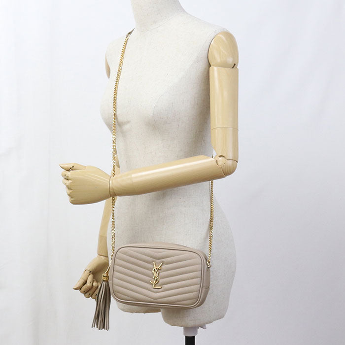 Saint Laurent ルー ミニバッグ カーフスキン チェーンショルダーバッグ - ベージュ