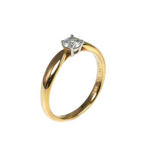 Tiffany Solitaire Diamond Ring Jewelry - 18KYG Pt950