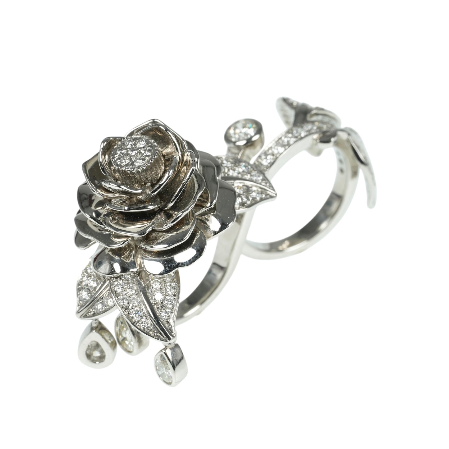 Diamond Platinum 950 Double Ring Jewelry - Pt950 