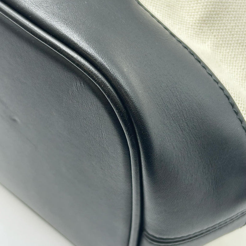BALENCIAGA Canvas Navy Tote Bag - Cream x Black 