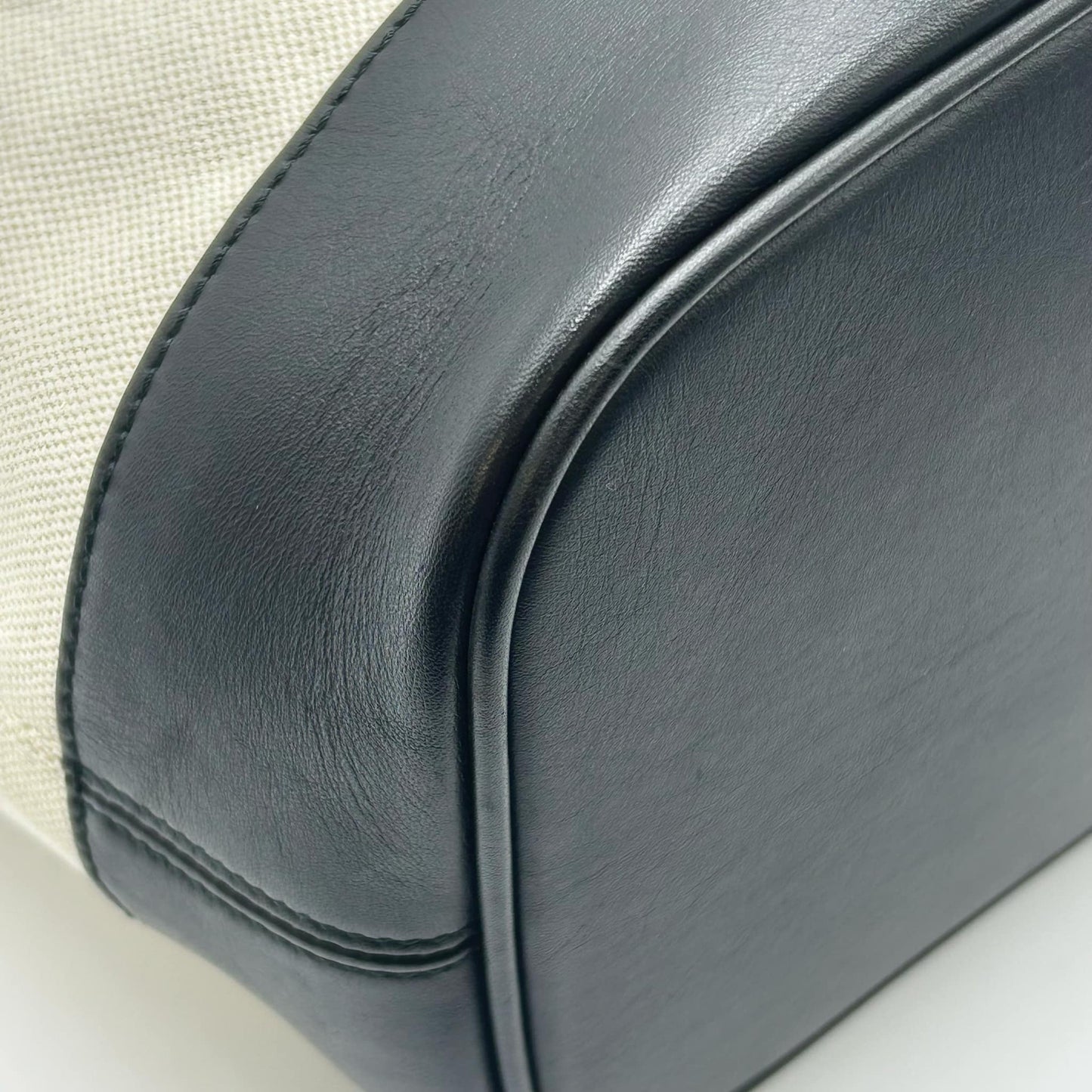 BALENCIAGA Canvas Navy Tote Bag - Cream x Black 