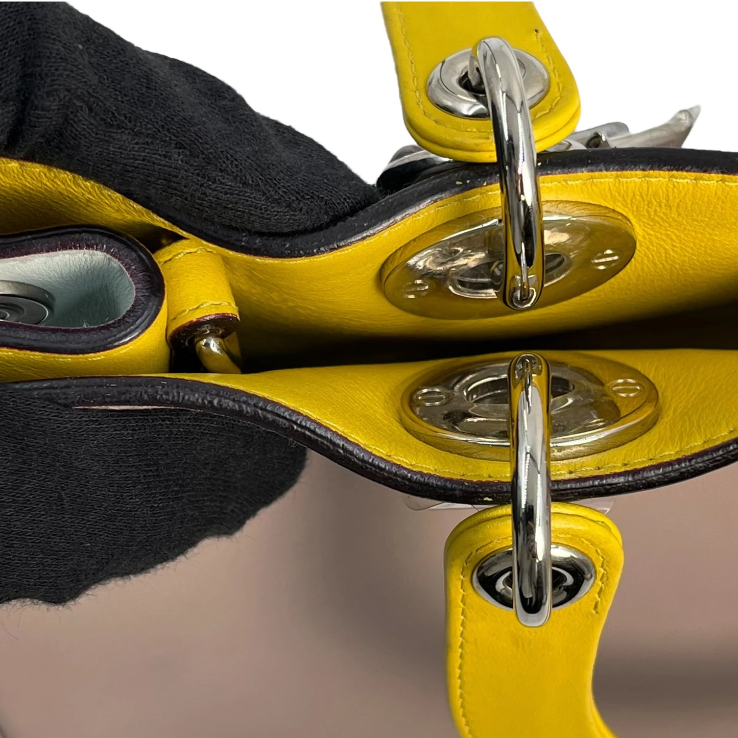 Dior ディオリッシモ トートバッグ ショルダーバッグ - ベージュ × イエロー