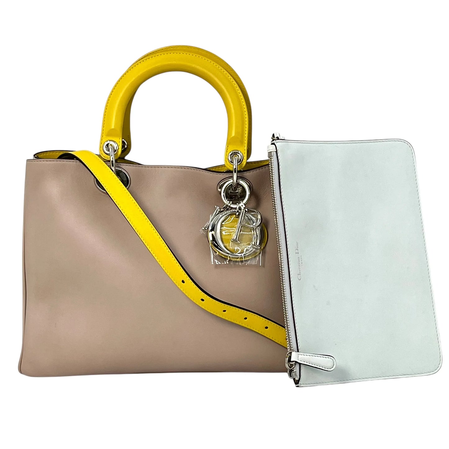 Dior ディオリッシモ トートバッグ ショルダーバッグ - ベージュ × イエロー