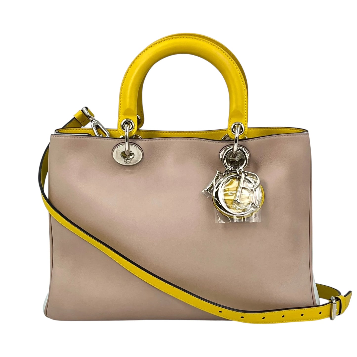 Dior ディオリッシモ トートバッグ ショルダーバッグ - ベージュ × イエロー