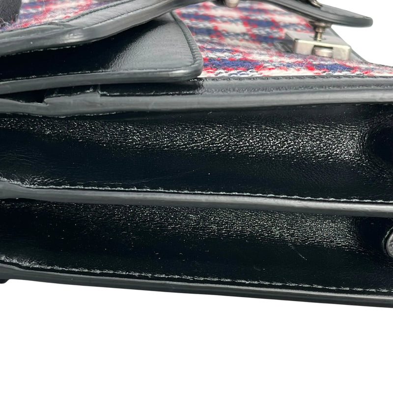 GUCCI Dionysus Tweed Shoulder Bag - Red × Blue × White 