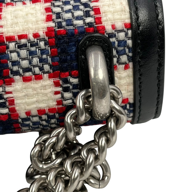 GUCCI Dionysus Tweed Shoulder Bag - Red × Blue × White 