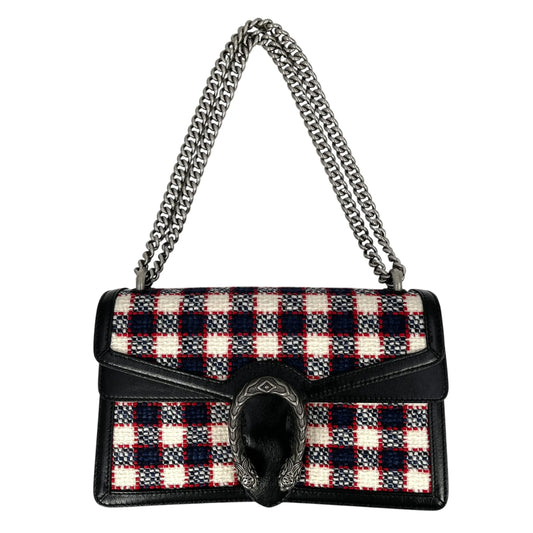 GUCCI Dionysus Tweed Shoulder Bag - Red × Blue × White 