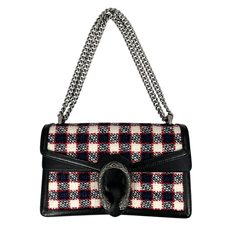 GUCCI Dionysus Tweed Shoulder Bag - Red × Blue × White 