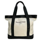 BALENCIAGA Canvas Navy Tote Bag - Cream x Black 