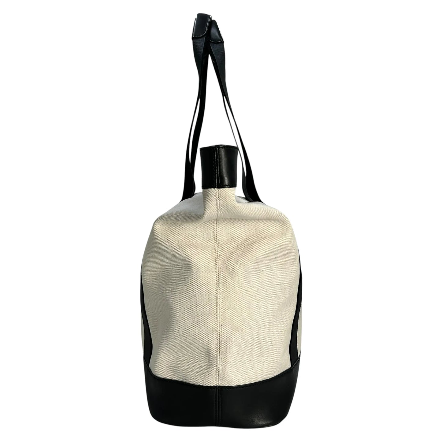 BALENCIAGA Canvas Navy Tote Bag - Cream x Black 