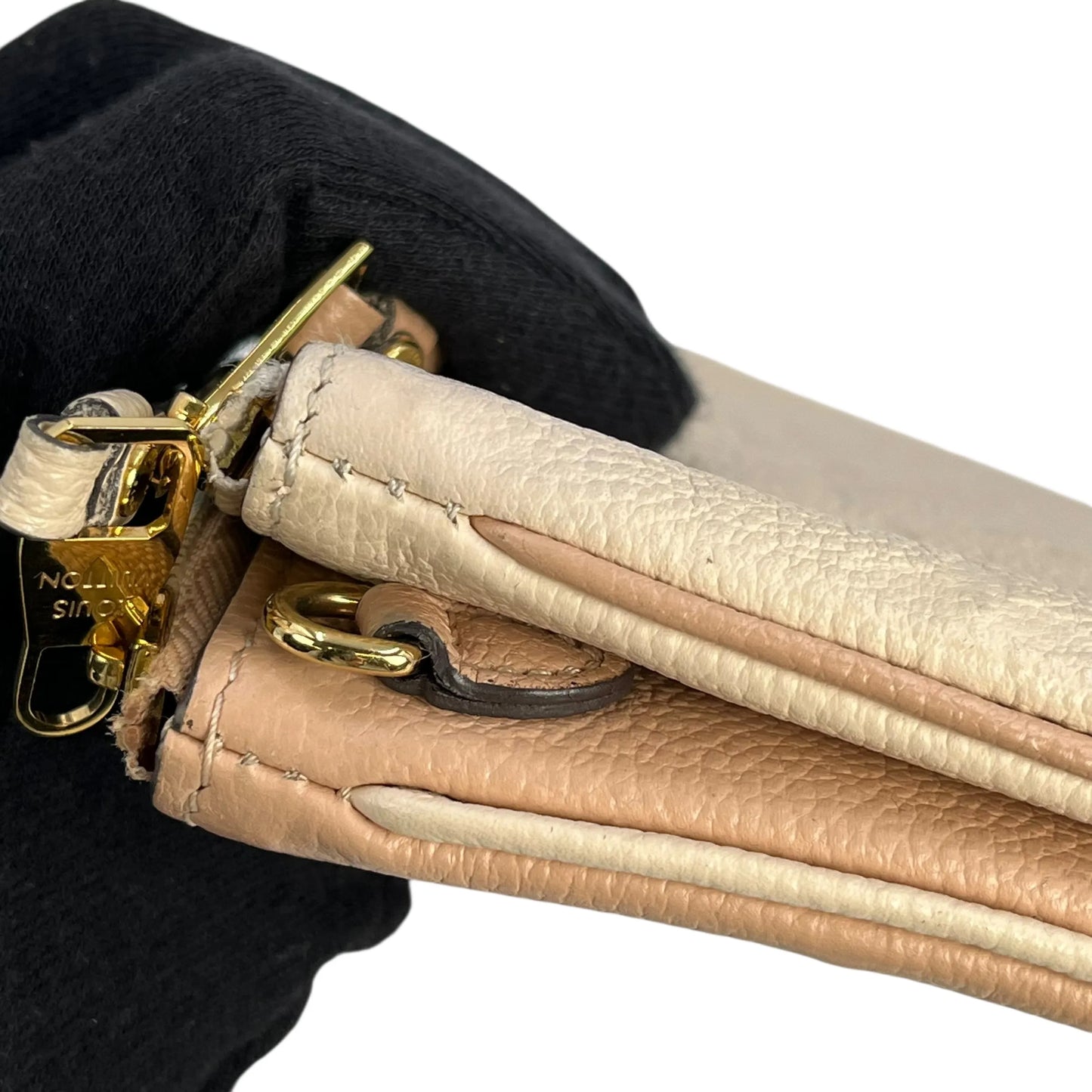 Louis Vuitton ポシェット ダブルジップ モノグラム アンプラント チェーンショルダーバッグ - ベージュ × クリーム