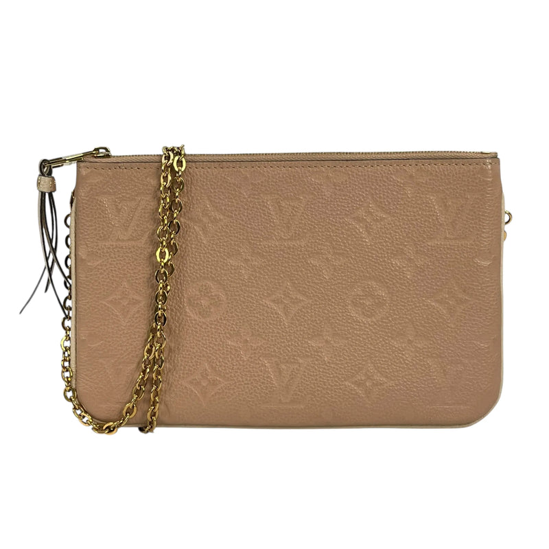 Louis Vuitton ポシェット ダブルジップ モノグラム アンプラント チェーンショルダーバッグ - ベージュ × クリーム