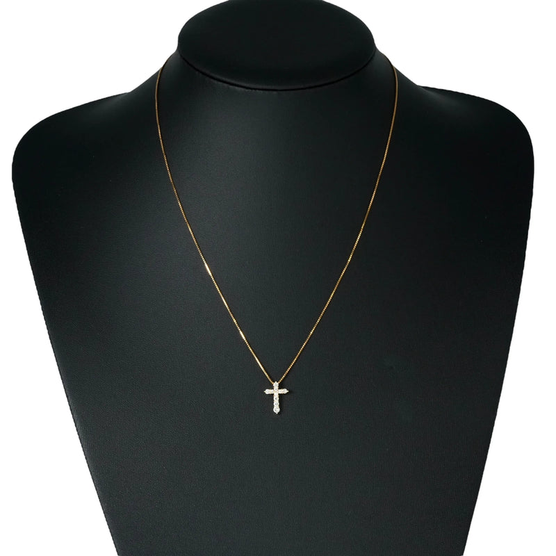 クロスペンダント ネックレス ダイヤモンド0.30ct - 18K