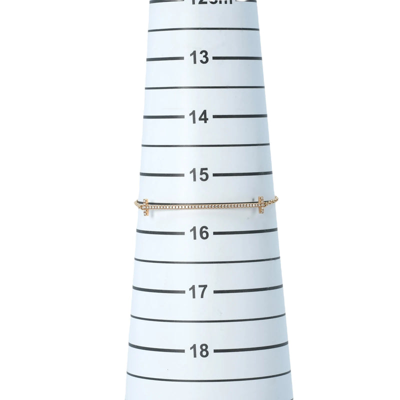 Tiffany &amp; Co T Smile Diamond Bracelet Jewelry - 18KPG 